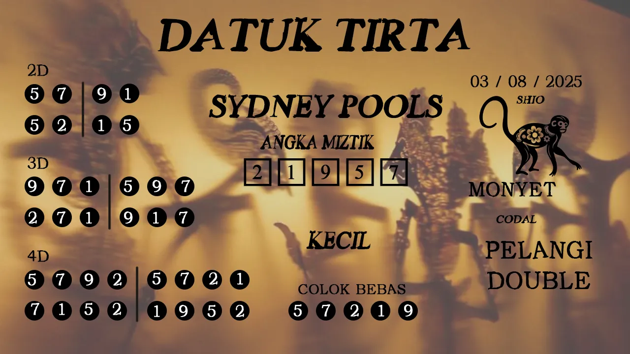 syair Datuk Tirta Sydney Pools 03 08 2025