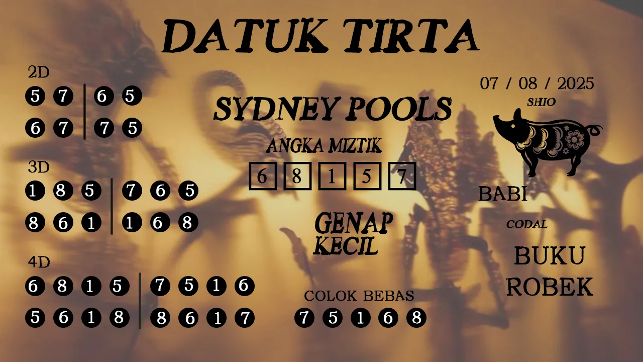 syair Datuk Tirta Sydney Pools 07 08 2025