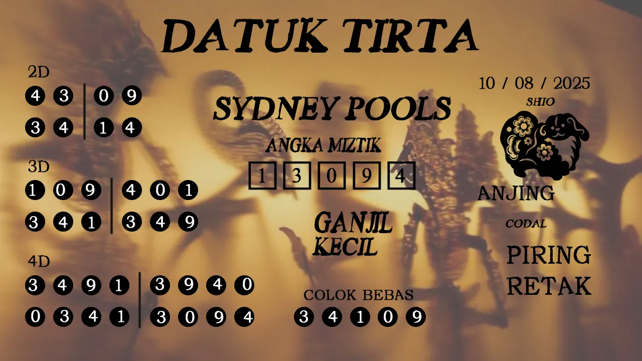 syair Datuk Tirta Sydney Pools 10 08 2025