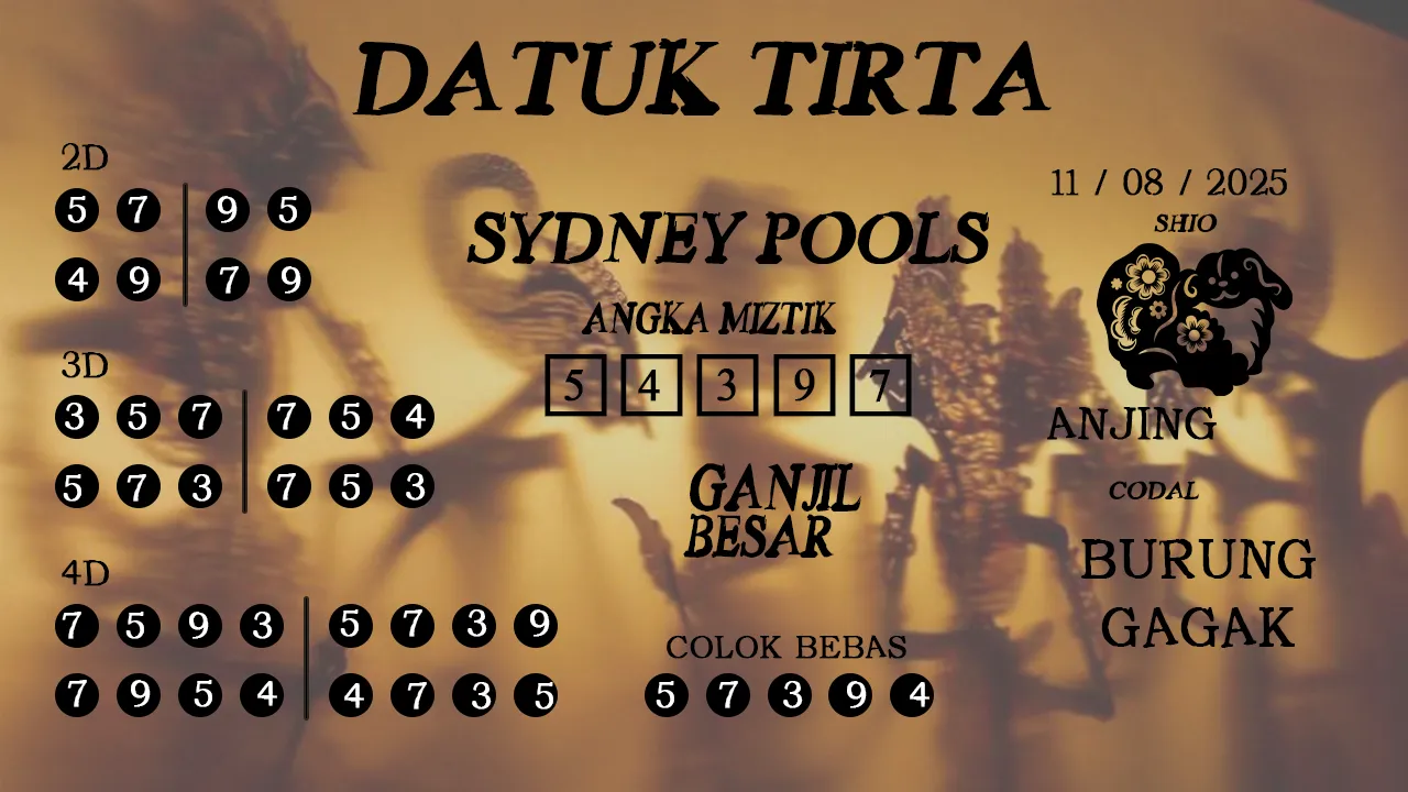 syair Datuk Tirta Sydney Pools 11 08 2025