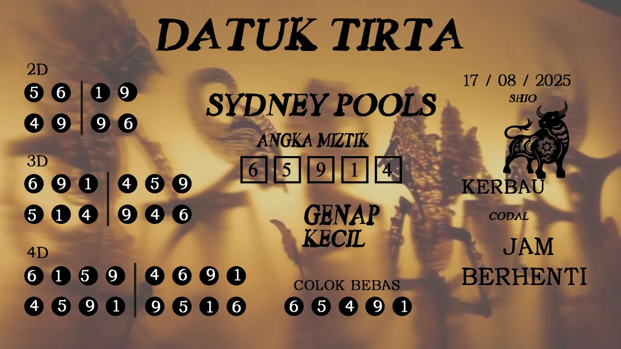 syair Datuk Tirta Sydney Pools 17 08 2025
