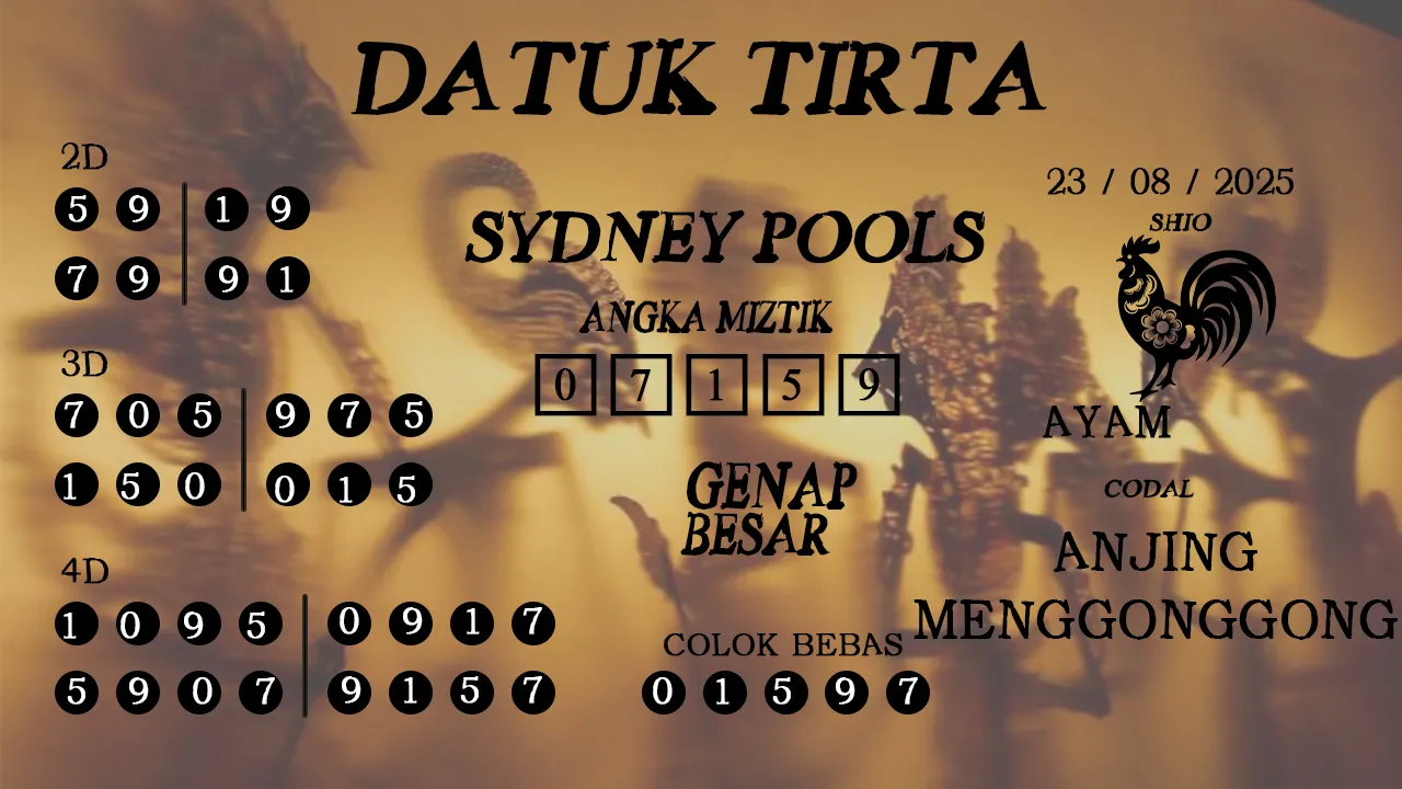 syair Datuk Tirta Sydney Pools 23 08 2025