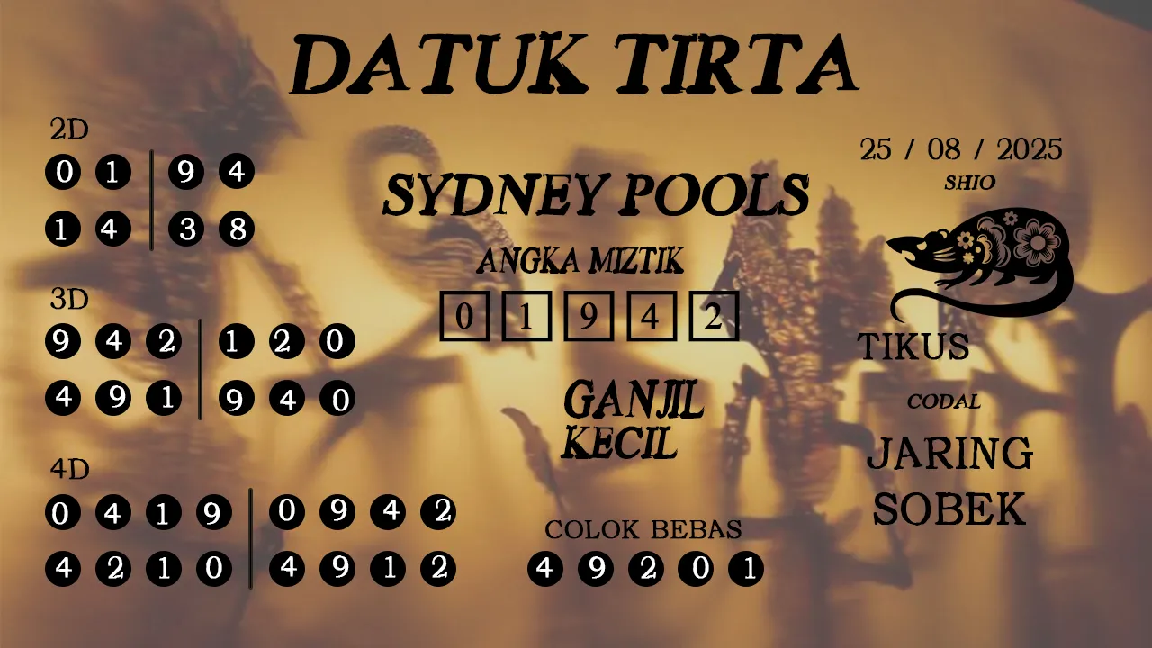 syair Datuk Tirta Sydney Pools 25 08 2025