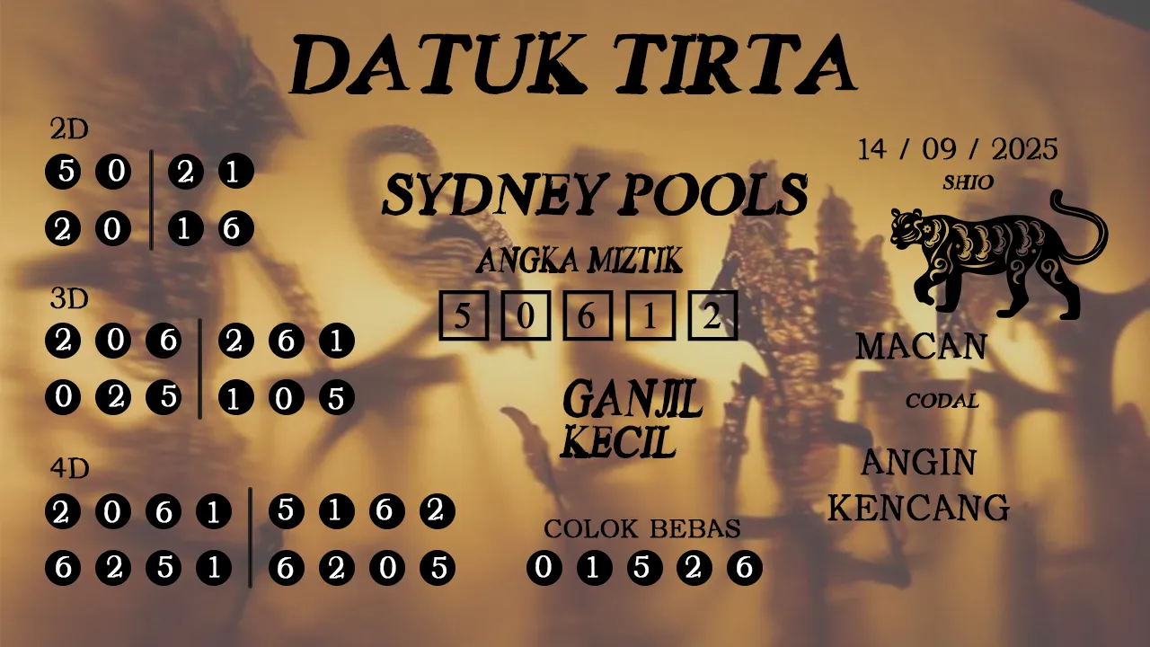 syair Datuk Tirta Sydney Pools 14 09 2025