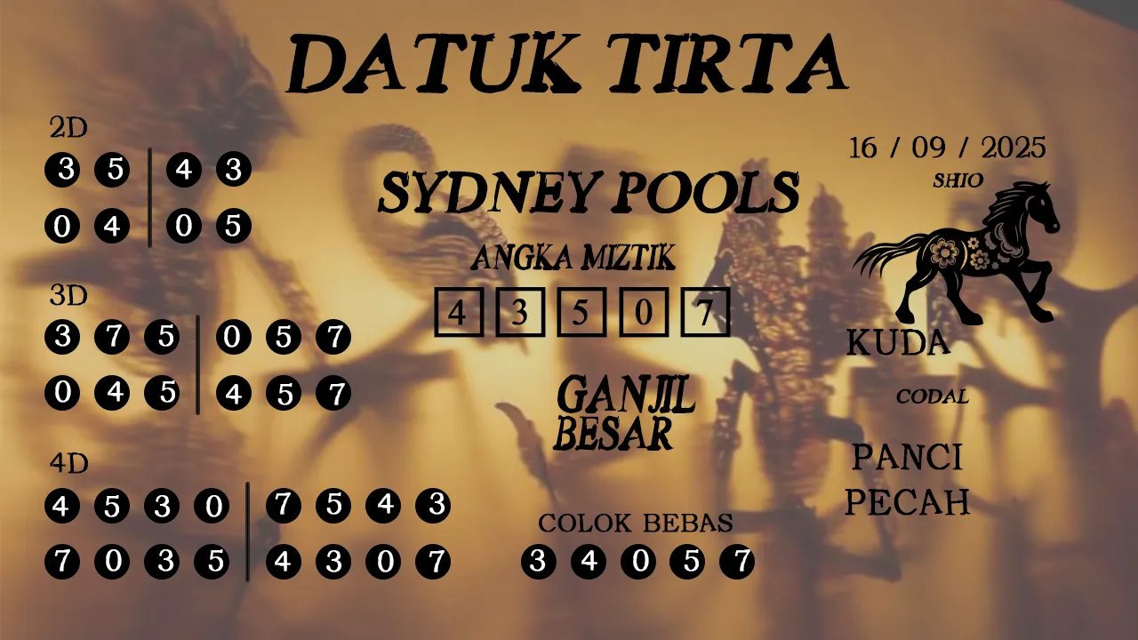 syair Datuk Tirta Sydney Pools 16 09 2025