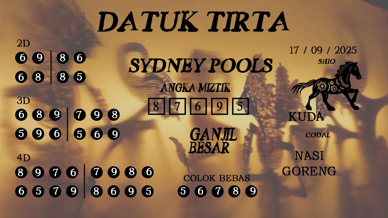 syair Datuk Tirta Sydney Pools 17 09 2025
