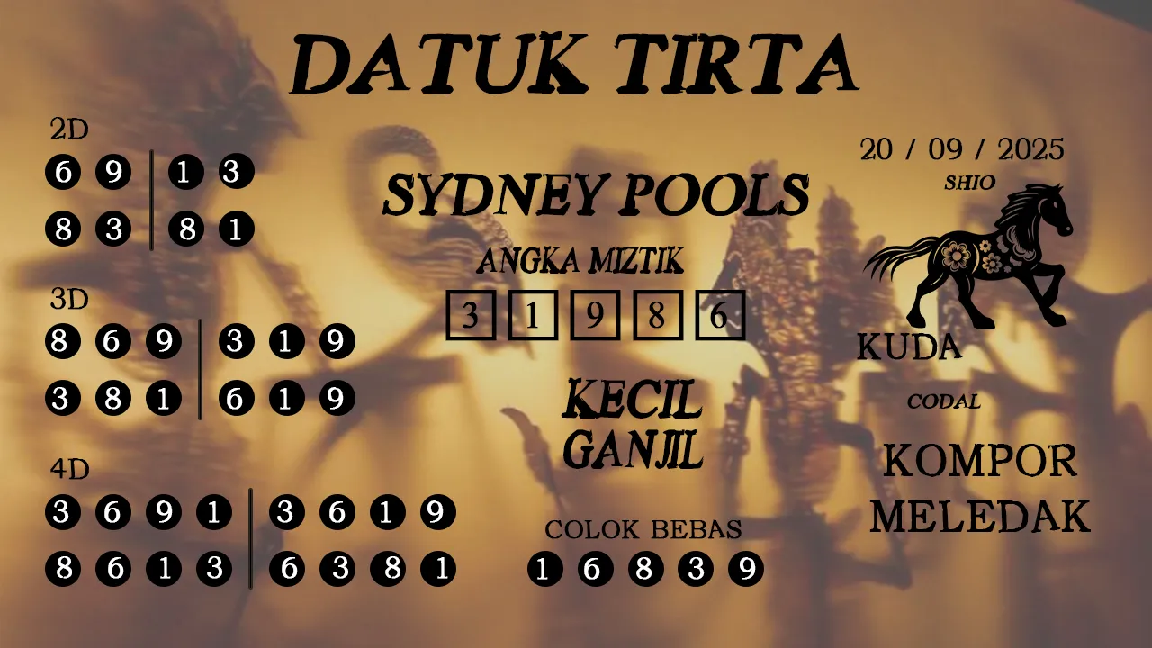 syair Datuk Tirta Sydney Pools 20 09 2025