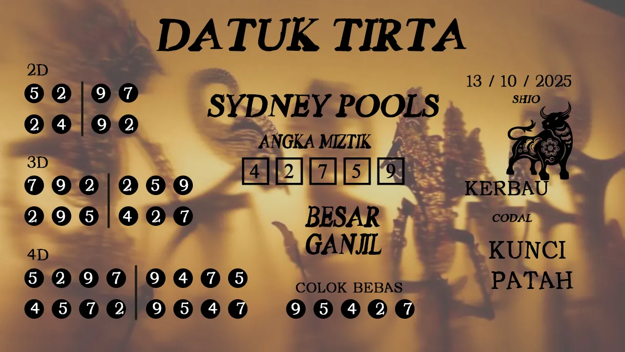 Syair datuk tirta sydney pools 13 10 2025