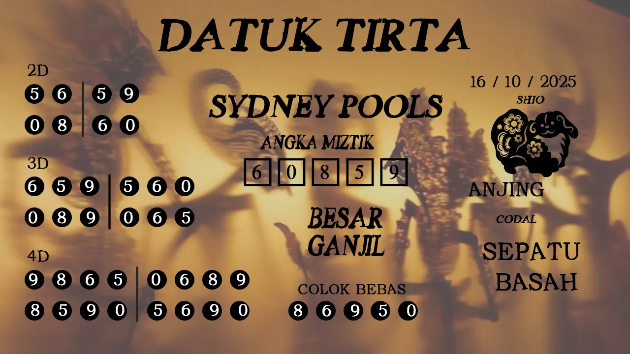 Syair datuk tirta sydney pools 16 10 2025