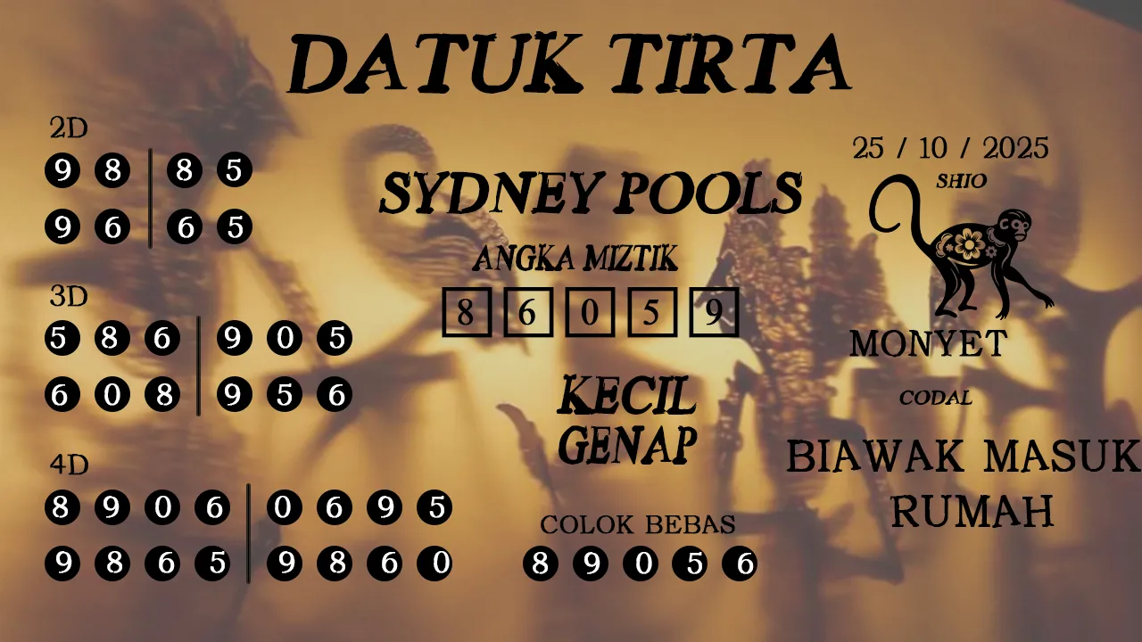 Syair datuk tirta sydney pools 25 10 2025