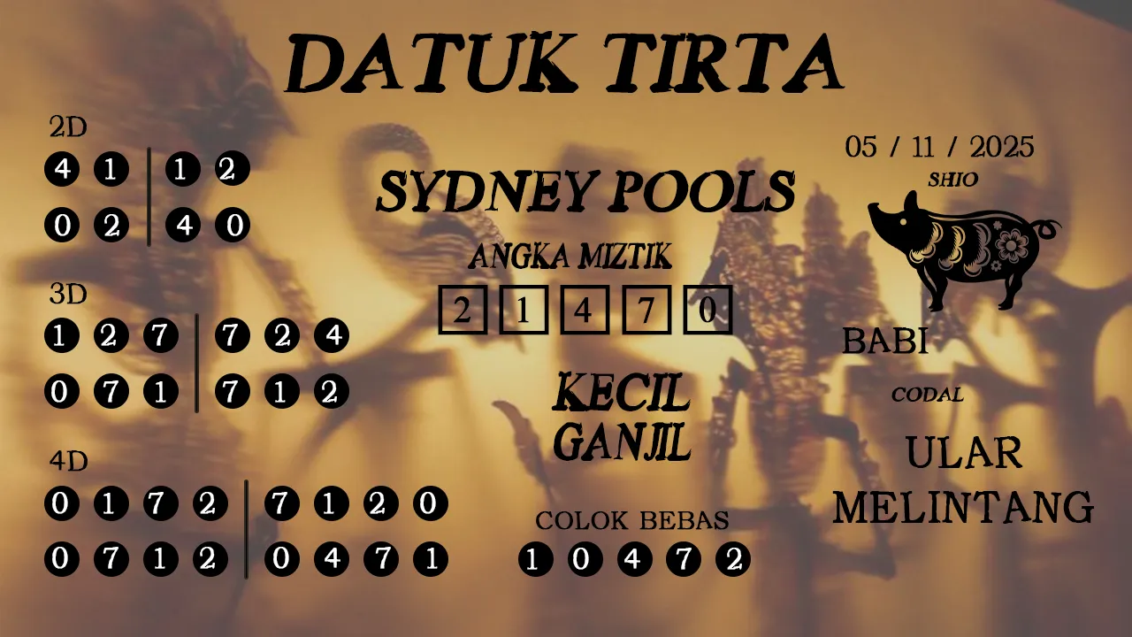 Syair datuk tirta sydney pools 05 11 2025