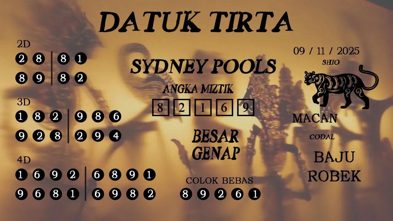 Syair datuk tirta sydney pools 09 11 2025