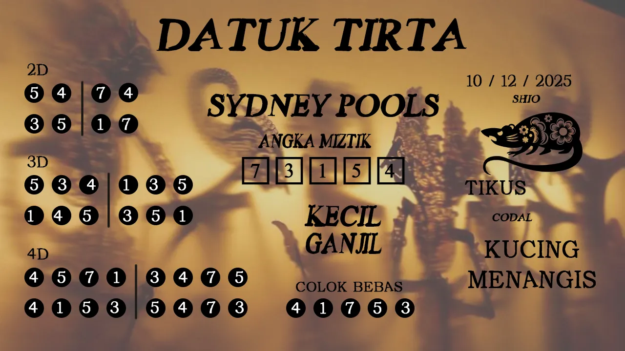 Syair datuk tirta sydney pools 10 12 2025