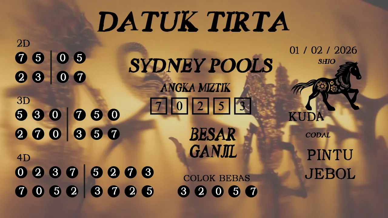 Syair datuk tirta sydney pools 01 02 2026