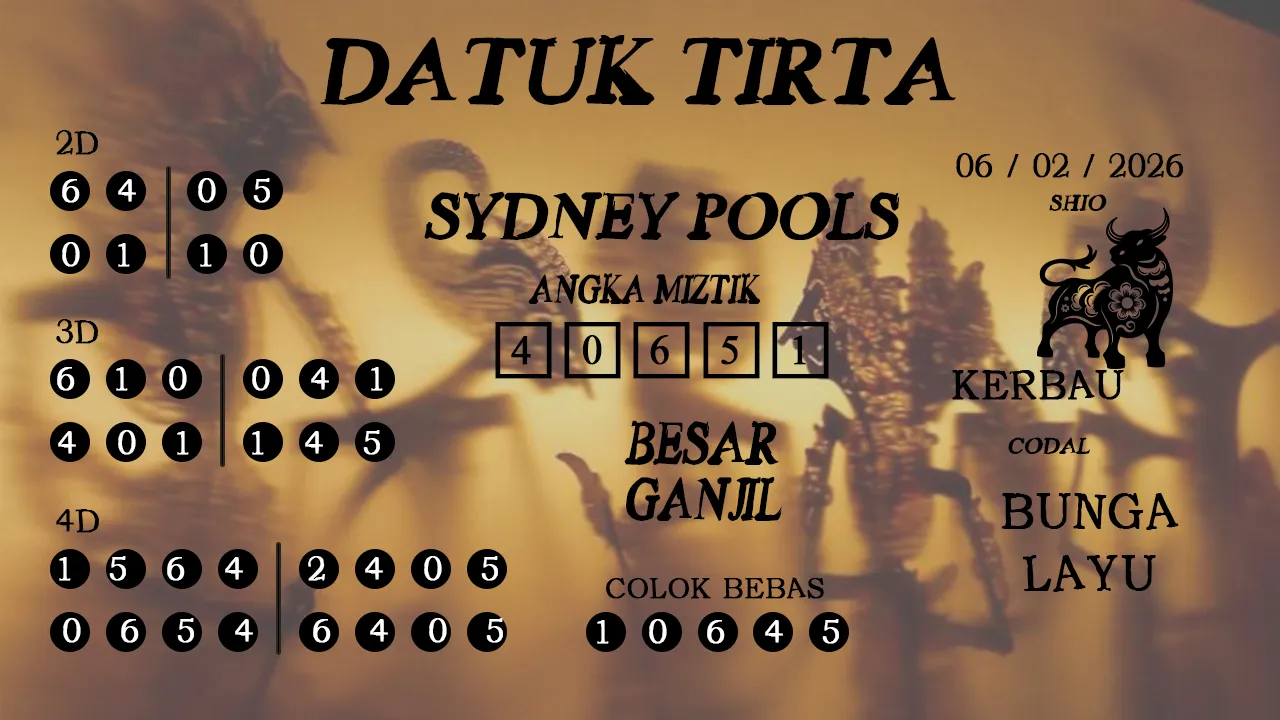 Syair datuk tirta sydney pools 06 02 2026