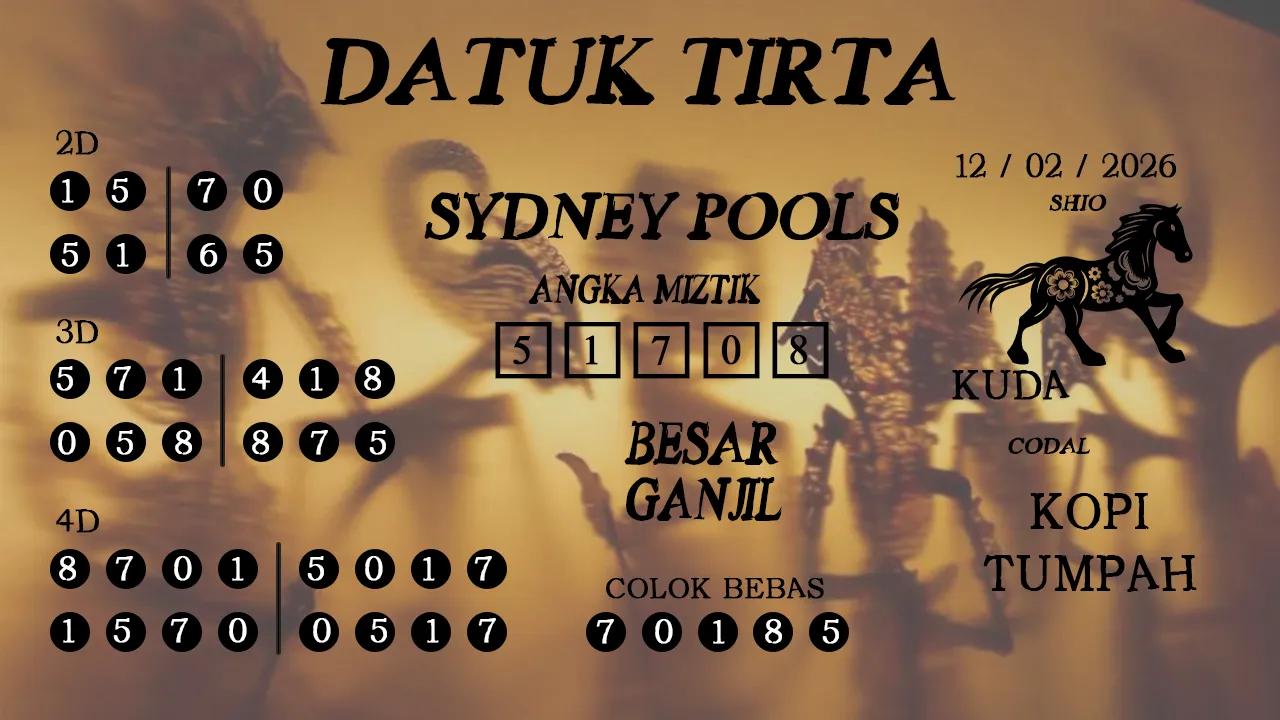 Syair datuk tirta sydney pools 12 02 2026