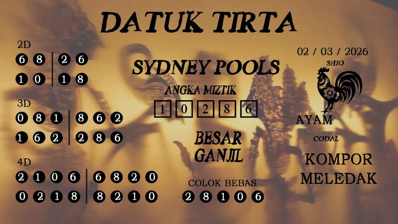 Syair datuk tirta sydney pools 02 03 2026