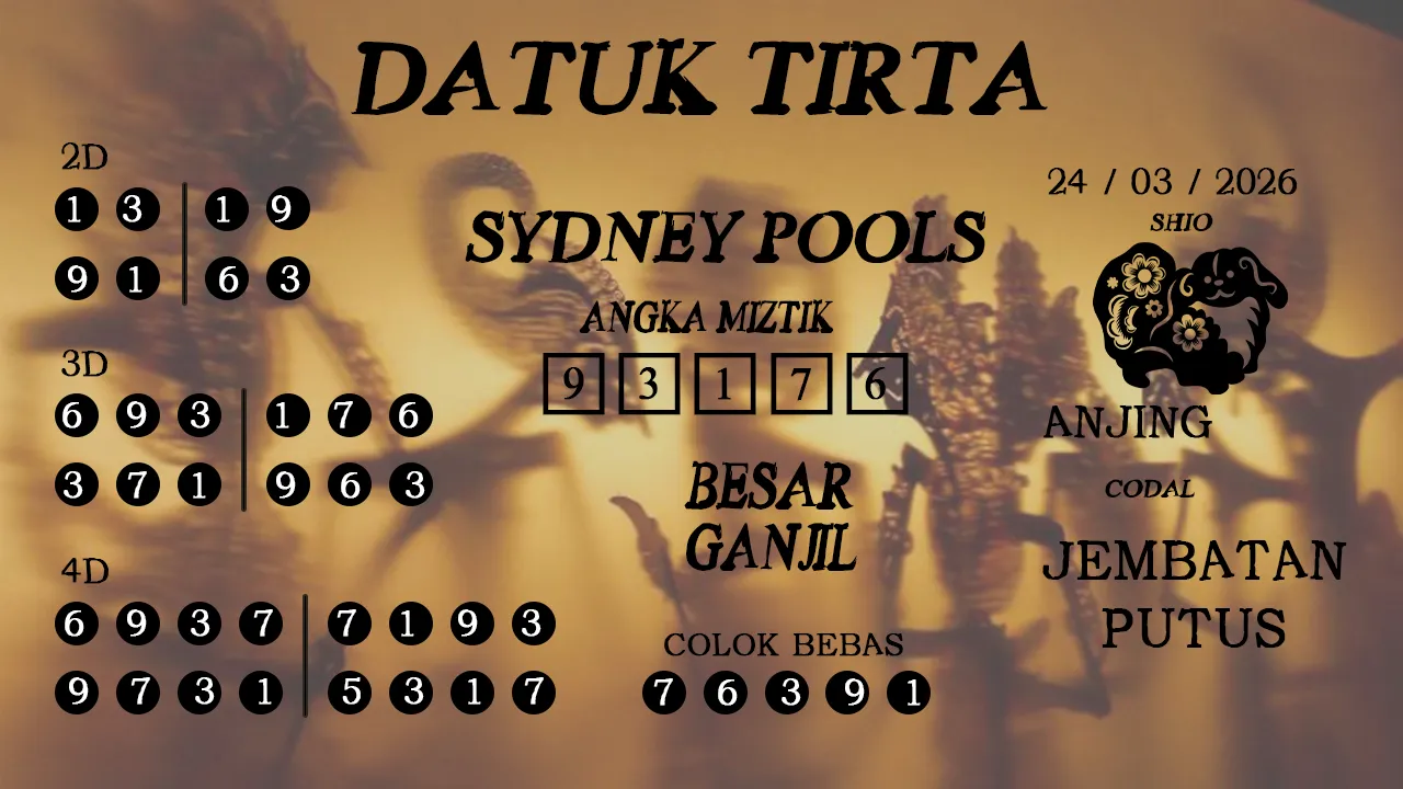 Syair datuk tirta sydney pools 24 03 2026