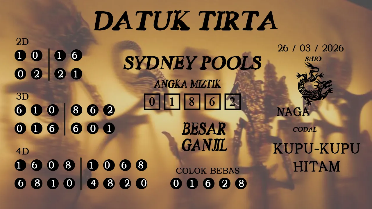 Syair datuk tirta sydney pools 26 03 2026