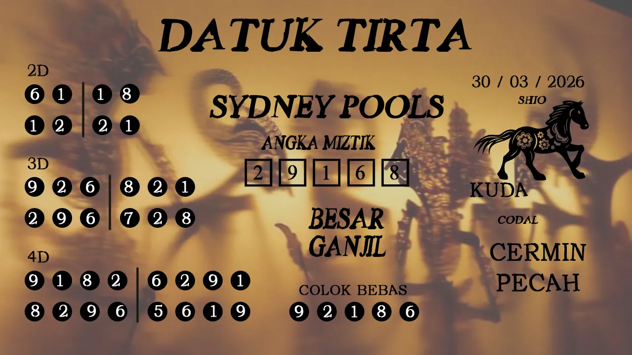 Syair datuk tirta sydney pools 30 03 2026