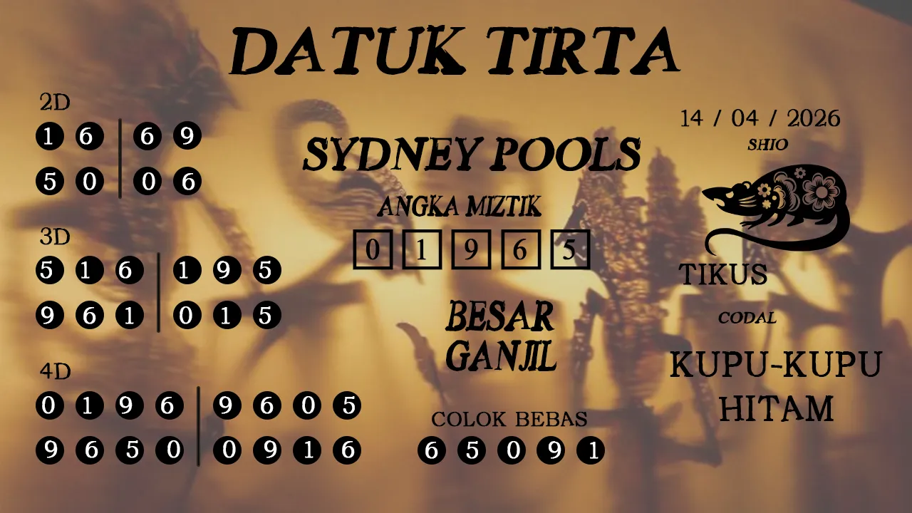Syair datuk tirta sydney pools 14 04 2026