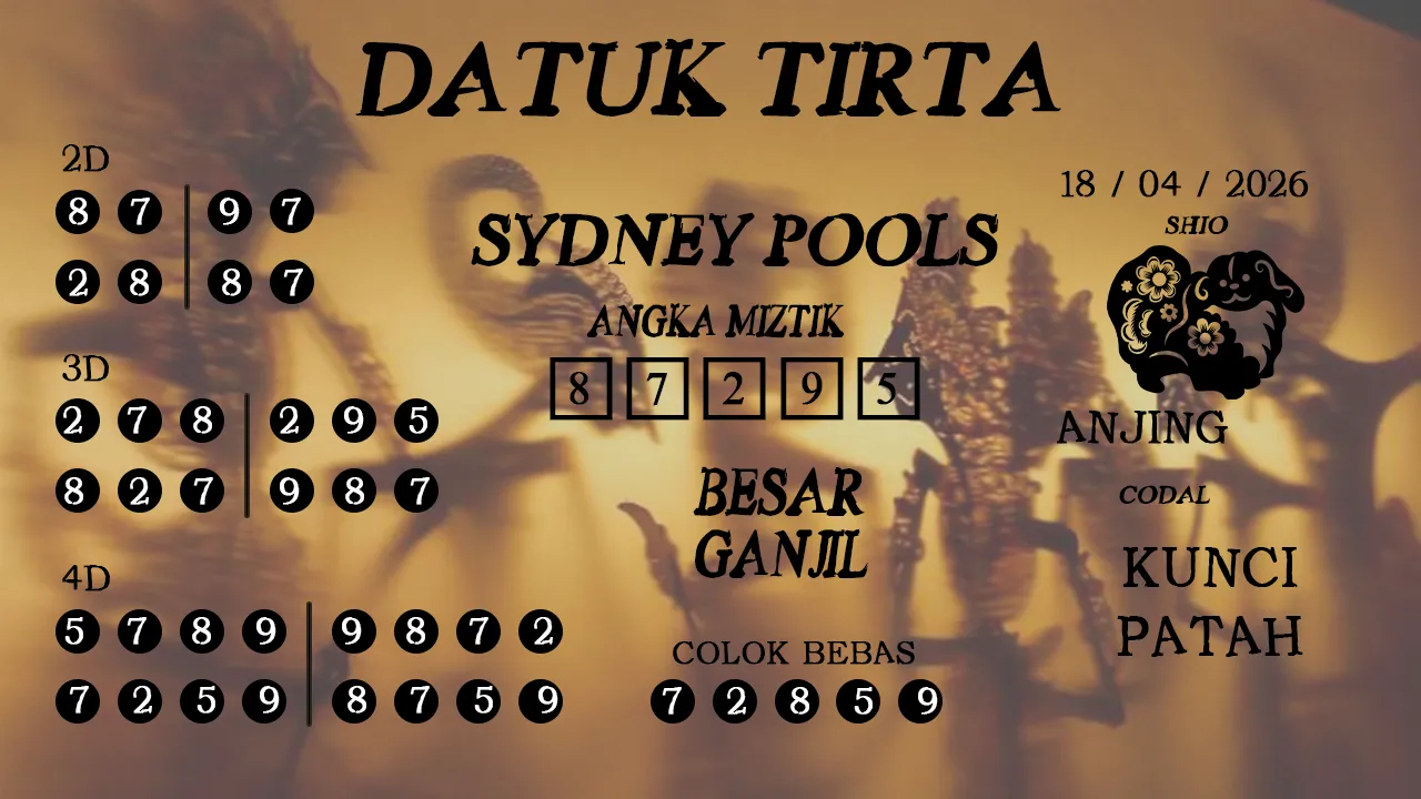 Syair datuk tirta sydney pools 18 04 2026
