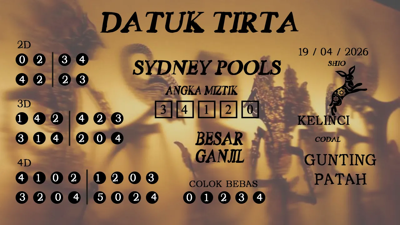 Syair datuk tirta sydney pools 19 04 2026