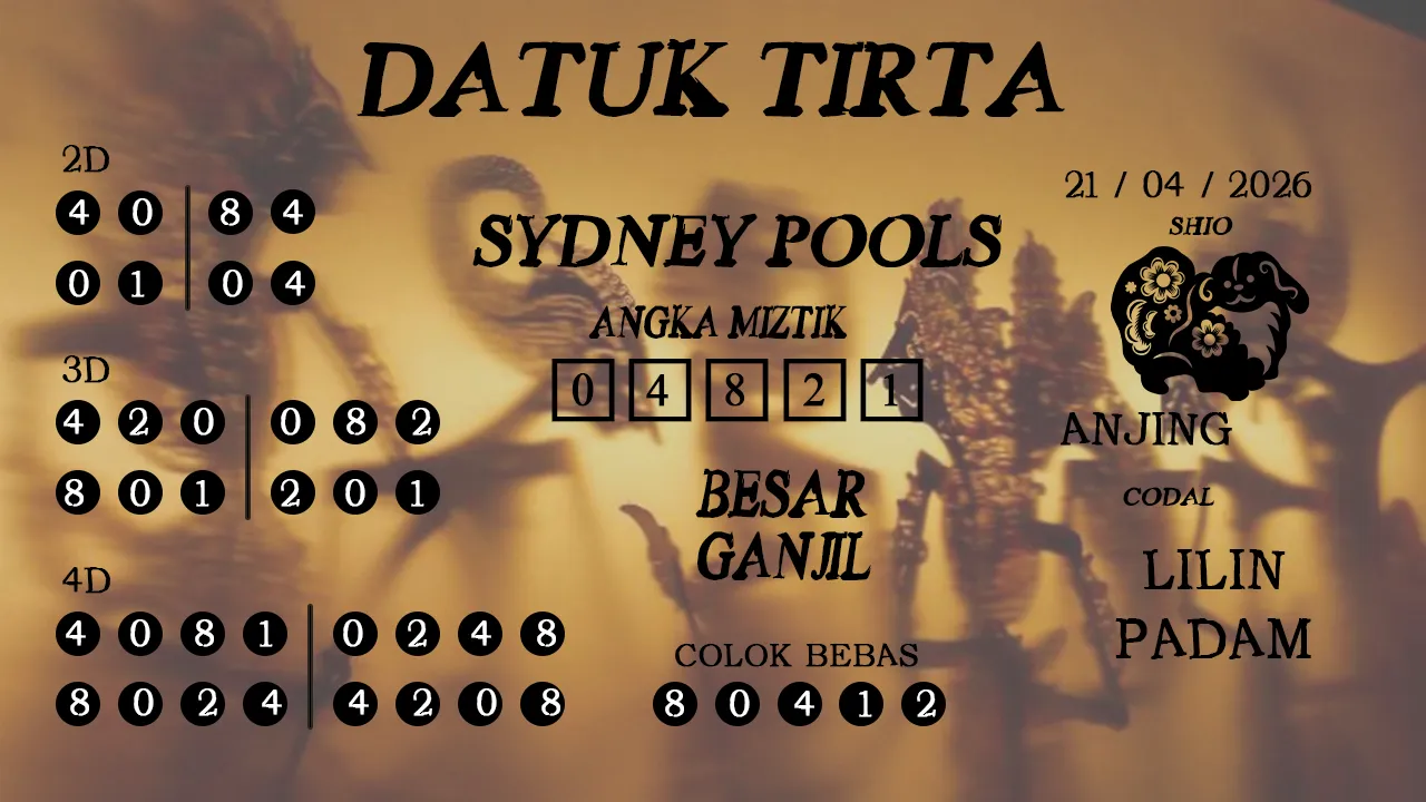Syair datuk tirta sydney pools 21 04 2026