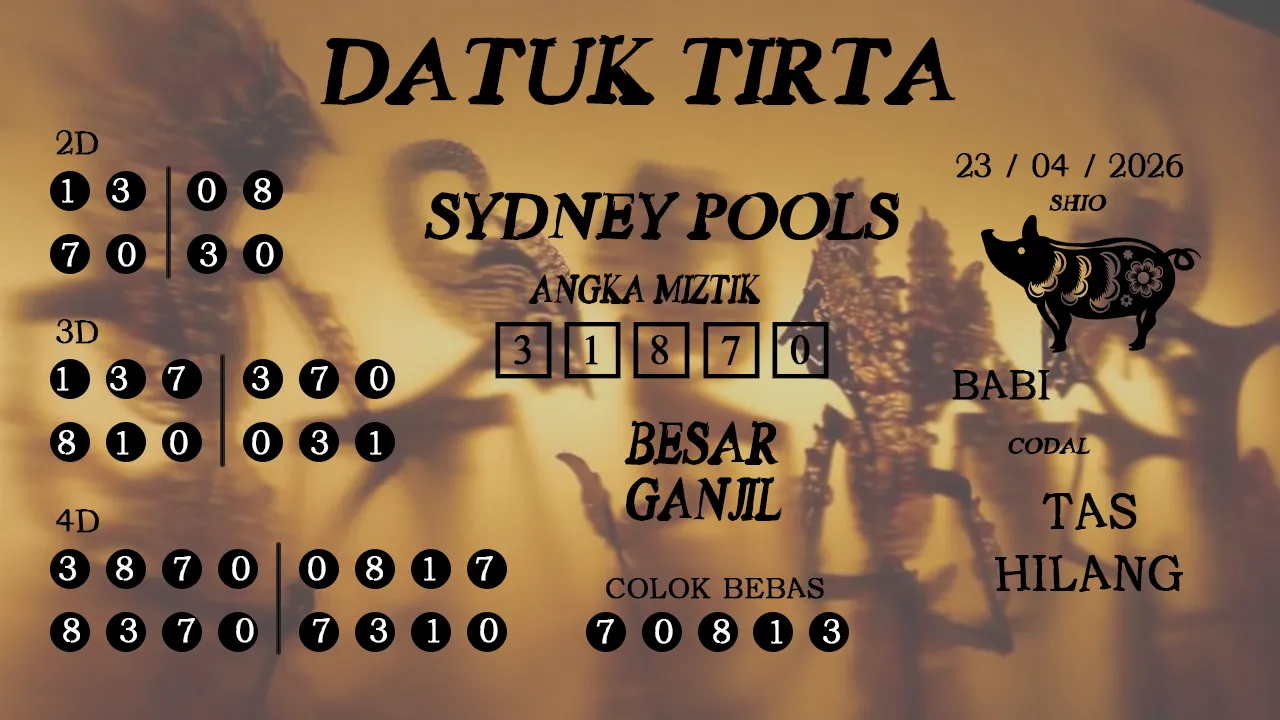 Syair datuk tirta sydney pools 23 04 2026