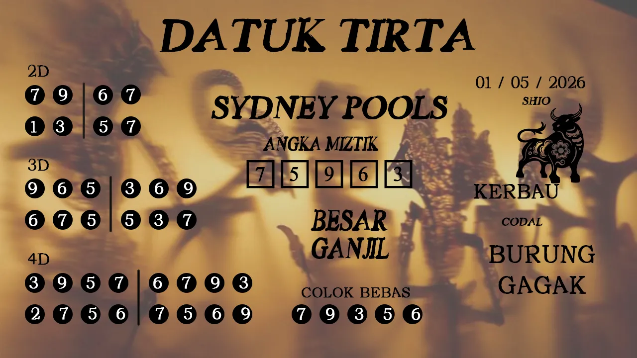 Syair datuk tirta sydney pools 01 05 2026