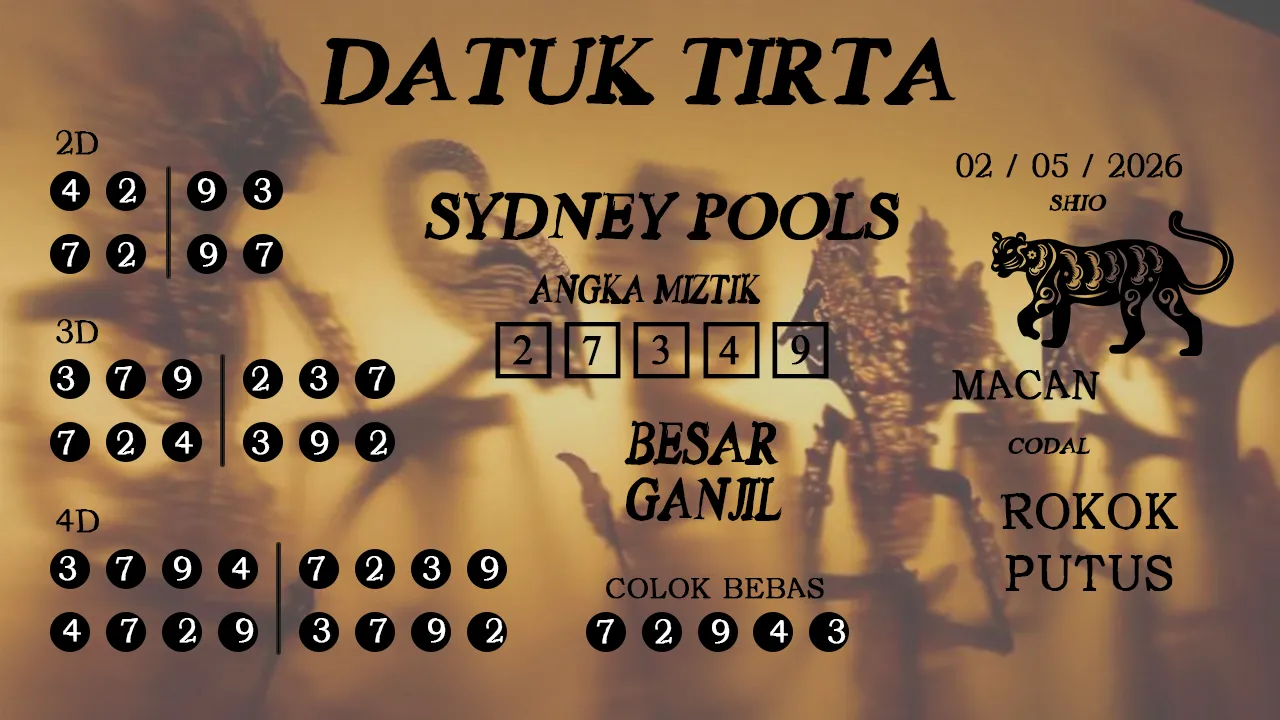 Syair datuk tirta sydney pools 02 05 2026