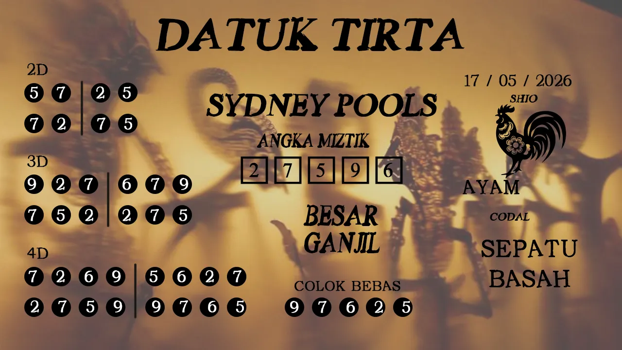 Syair datuk tirta sydney pools 17 05 2026