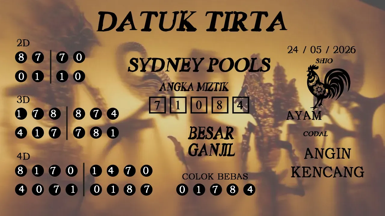 Syair datuk tirta sydney pools 24 05 2026