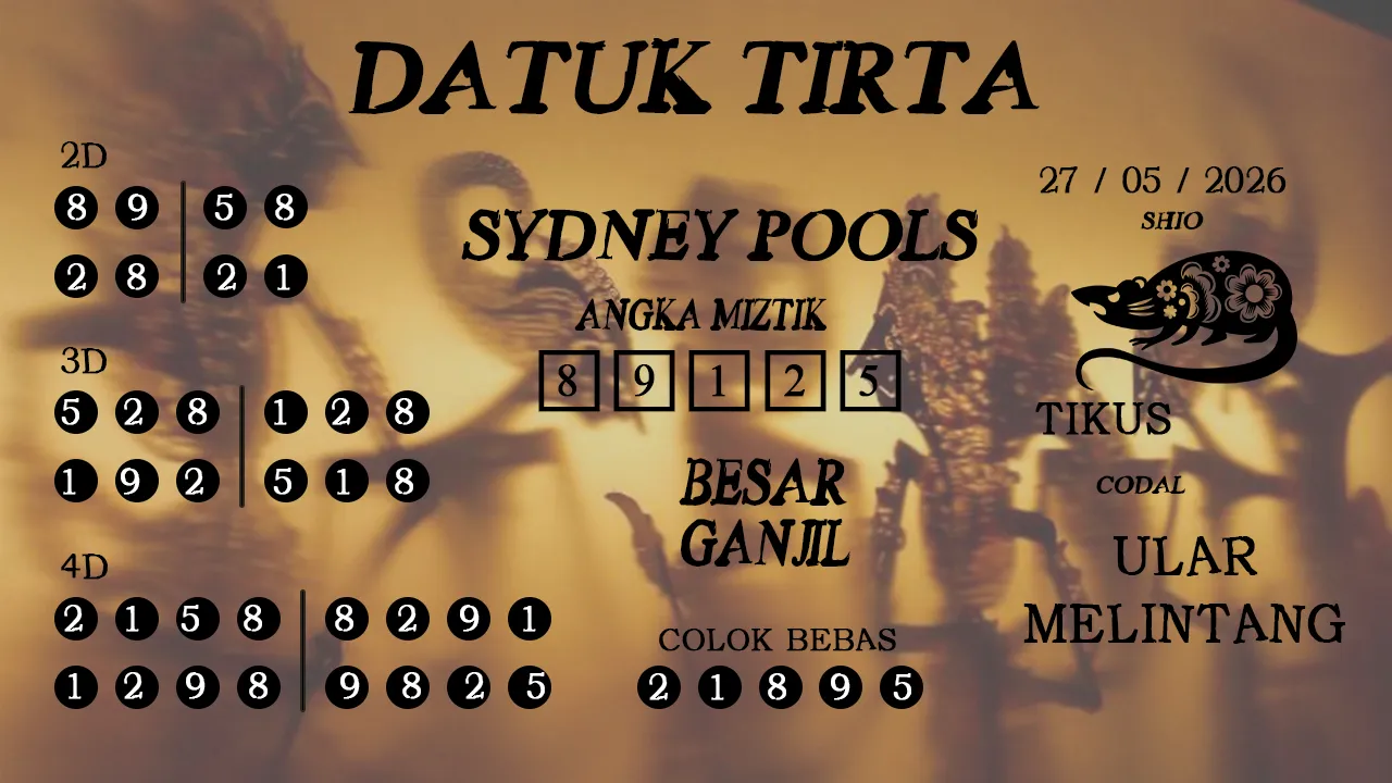 Syair datuk tirta sydney pools 27 05 2026