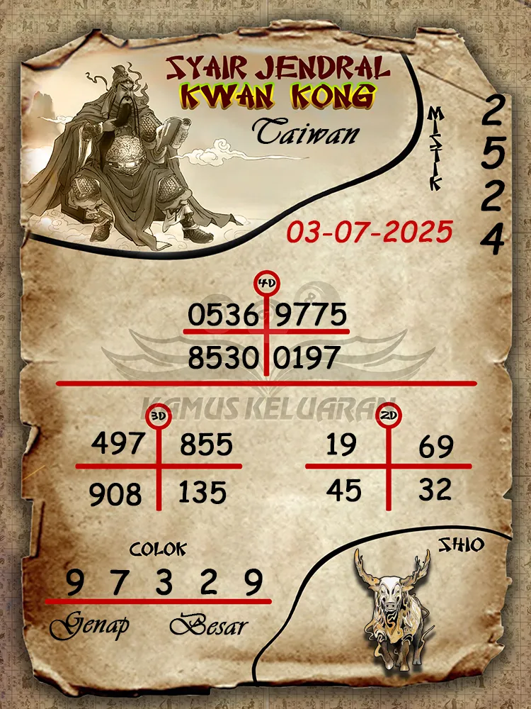 syair jendral kwan kong Taiwan 03 07 2025