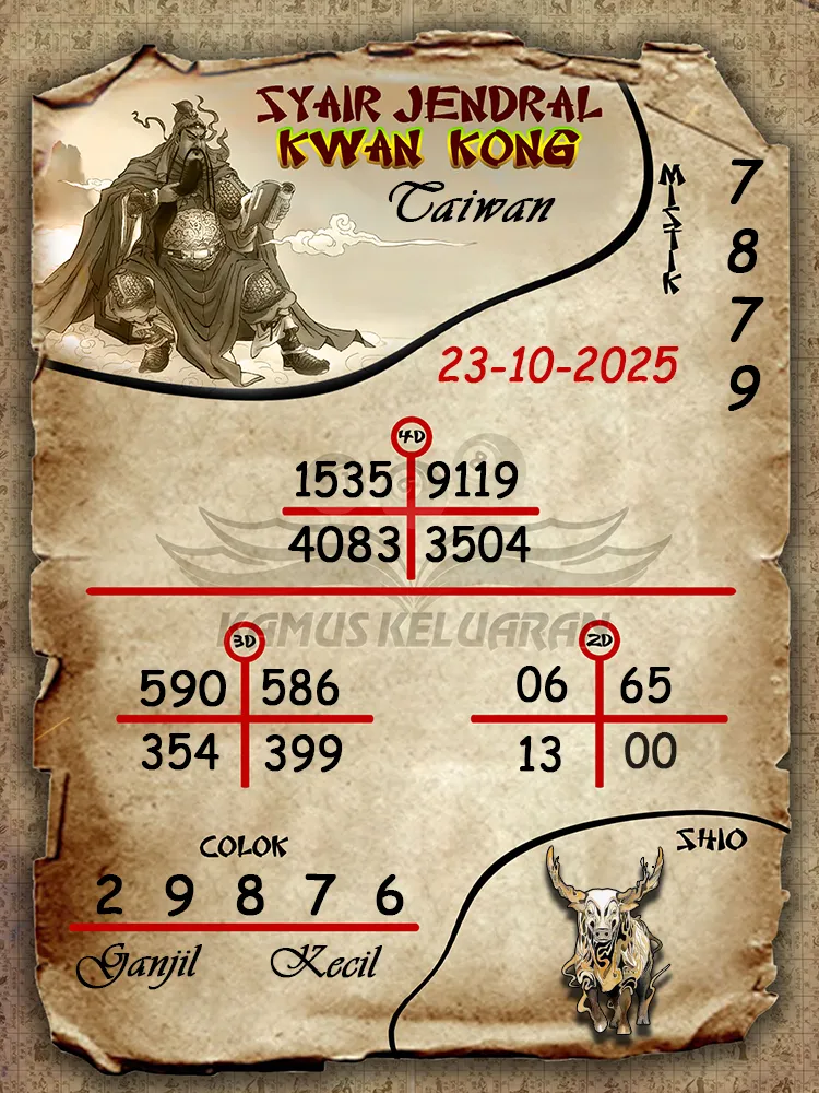 Syair Jendral Kwan Kong Taiwan 23 10 2025