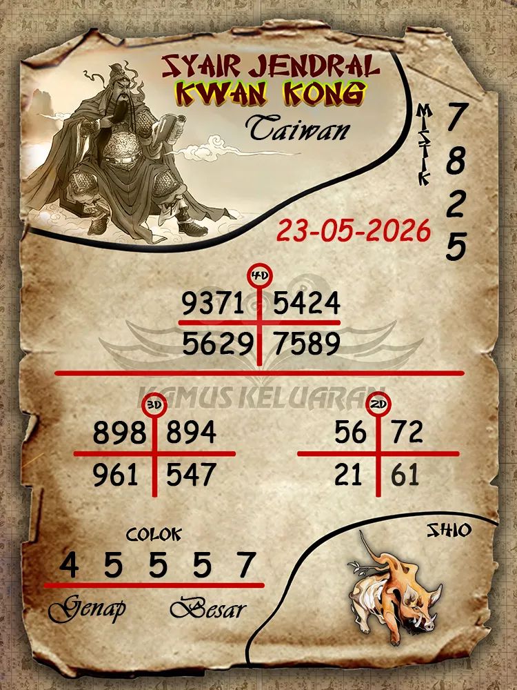 Syair Jendral Kwan Kong Taiwan 23 05 2026