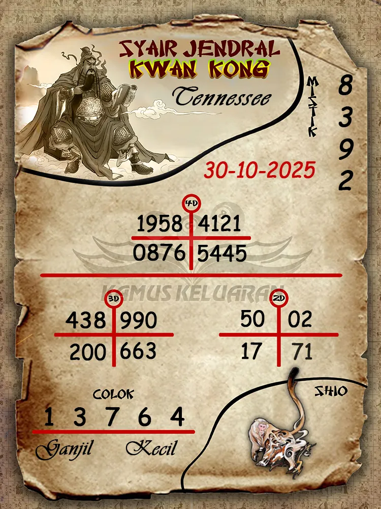 Syair Jendral Kwan Kong Tennessee 30 10 2025