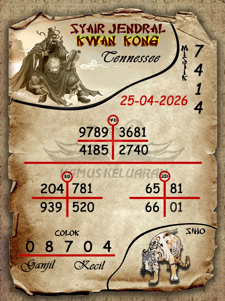 Syair Jendral Kwan Kong Tennessee 25 04 2026