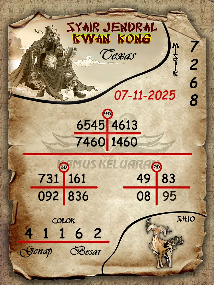 Syair Jendral Kwan Kong Texas 07 11 2025