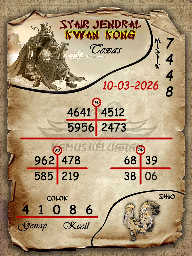 Syair Jendral Kwan Kong Texas 10 03 2026