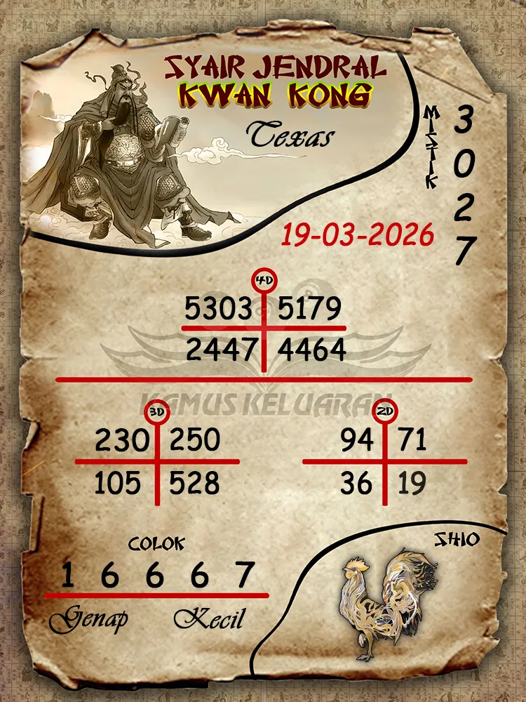 Syair Jendral Kwan Kong Texas 19 03 2026