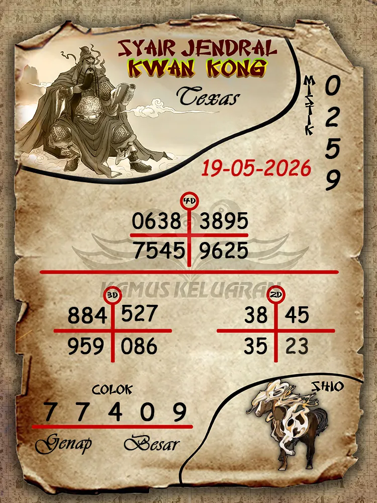 Syair Jendral Kwan Kong Texas 19 05 2026