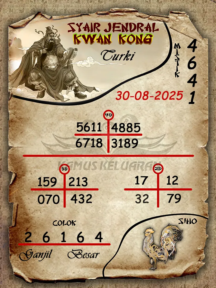 syair jendral kwan kong Turki 30 08 2025