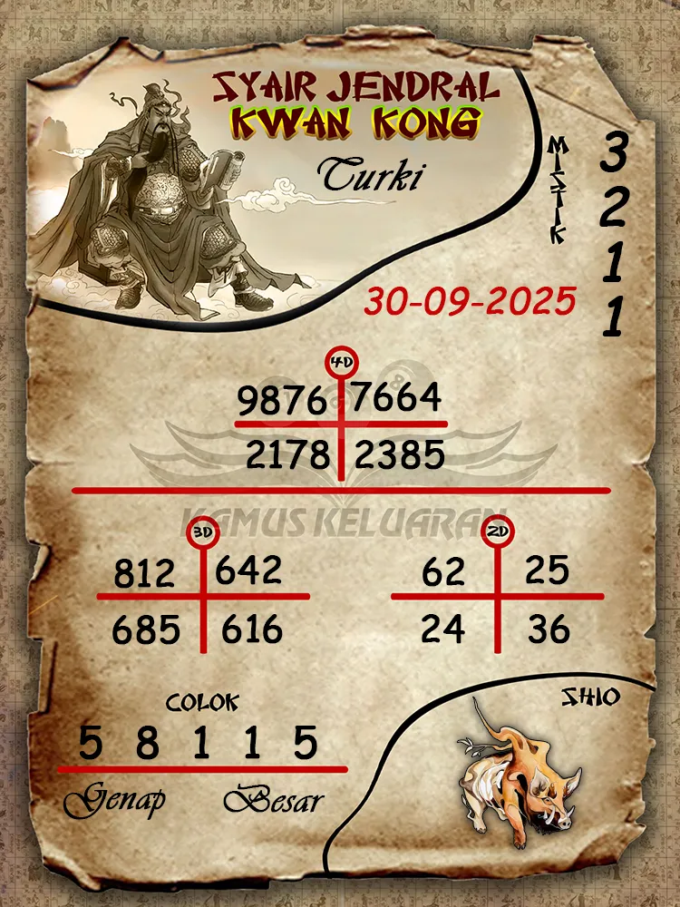 Syair jendral kwan kong Turki 30 09 2025