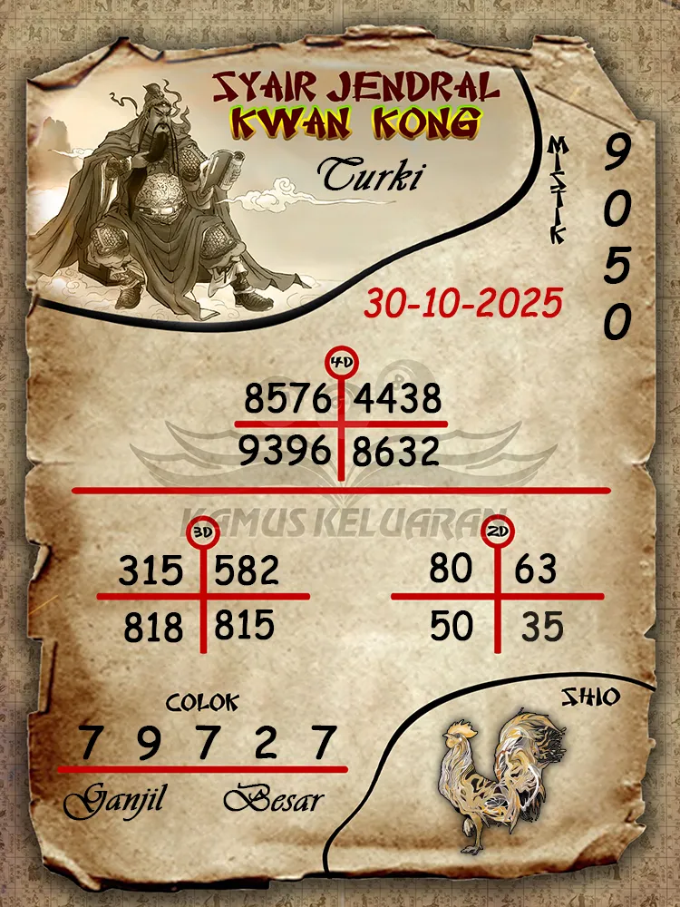 Syair Jendral Kwan Kong Turki 30 10 2025