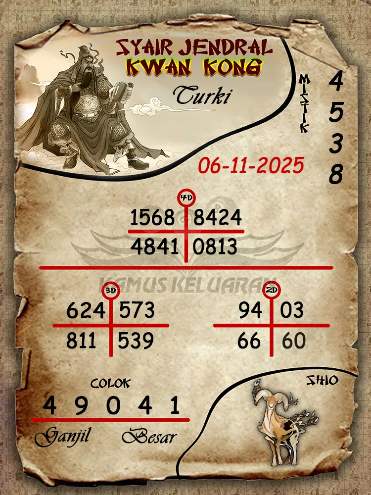 Syair Jendral Kwan Kong Turki 06 11 2025