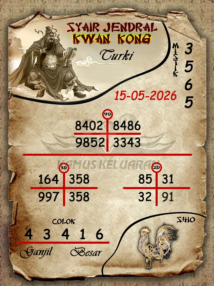 Syair Jendral Kwan Kong Turki 15 05 2026