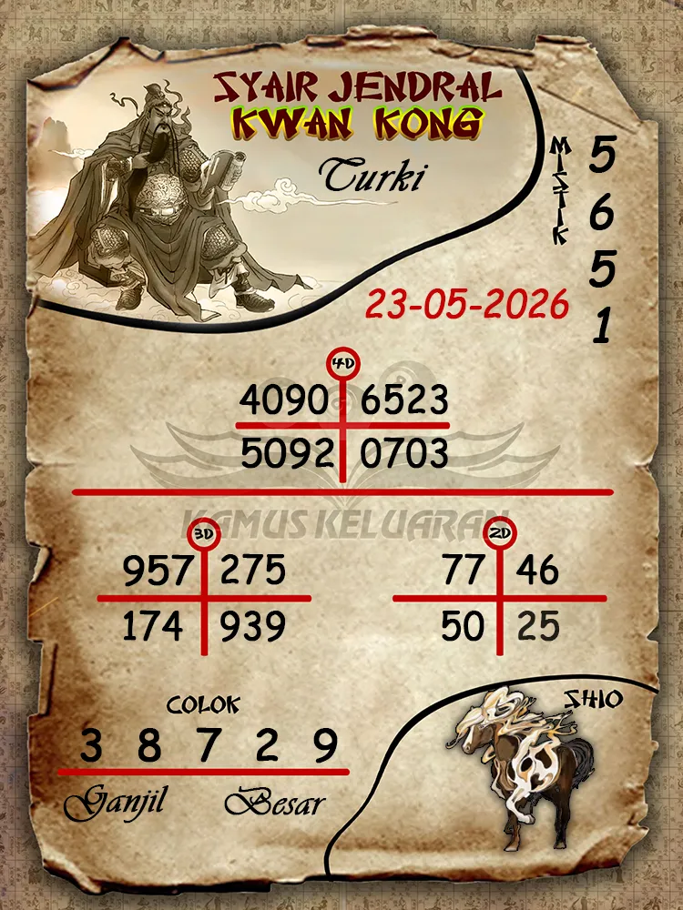Syair Jendral Kwan Kong Turki 23 05 2026