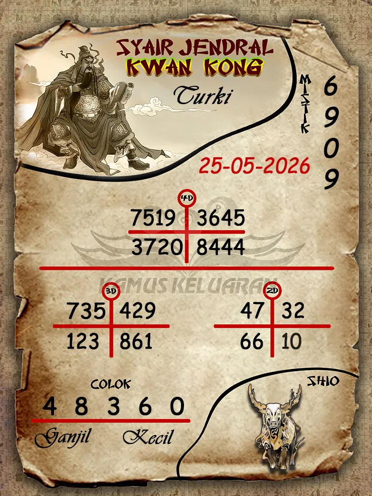 Syair Jendral Kwan Kong Turki 25 05 2026